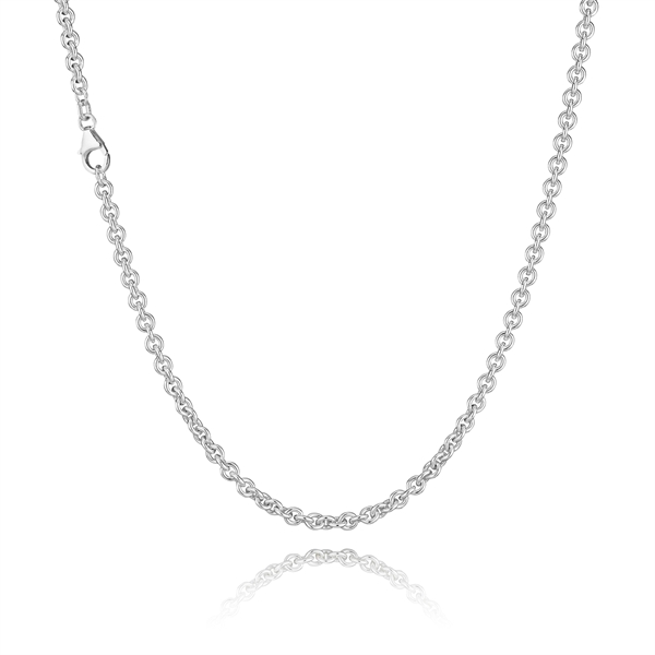 Anchor round in solid 925 sterling silver necklaces 3.7 mm wide (thread 1.00) and length 90 cm