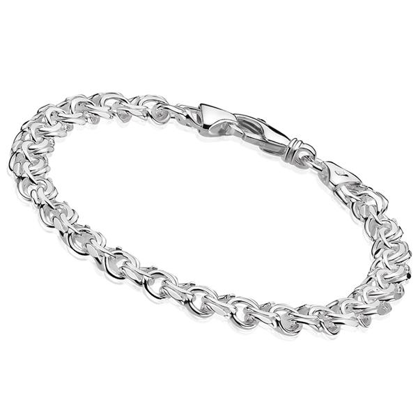 Bismark bracelet in sterling silver from BNH, 6,5 mm wide and 21 cm long