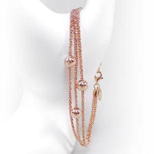 San - Link of joy Starlight Beads 925 sterling silver necklace rose gold plated, model 906h