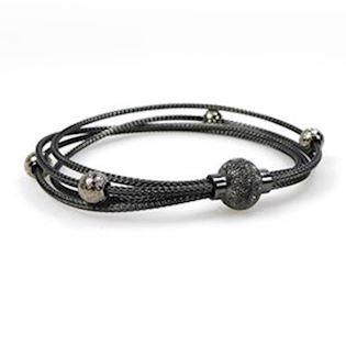 San - Link of joy Soft Foxtail Silver Design sterling silver bracelet black oxidized