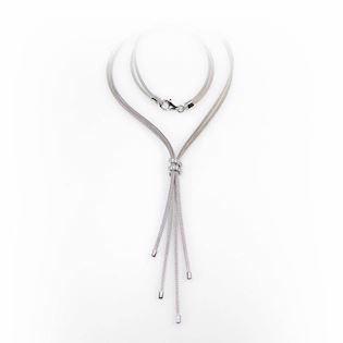 San - Link of joy Soft Foxtail Silver Design 925 sterling silver necklace rhodium plated, 45 cm