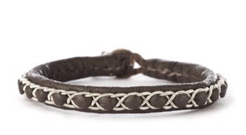 BeChristensen SELMA Handwoven Sami Bracelet in brown, 19 cm