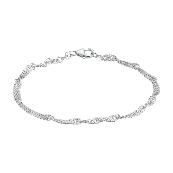Silver Singapore bracelets, anklets and necklaces in 4 widths