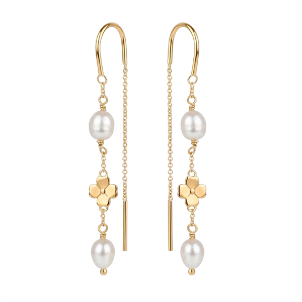 Christina Jewelry & Watches Clover and Pearl earrings in gold-plated silver