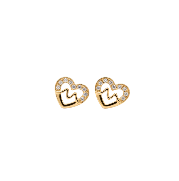 Christina Jewelry & Watches Beating Heart earrings gold plated silver