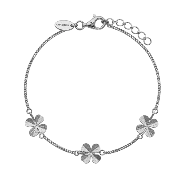 Christina Jewelry & Watches Glowing Clover silver bracelet with white zirconia