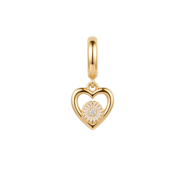 Christina Jewelry & Watches Marguerite Flower Love charm 6mm in gold-plated silver
