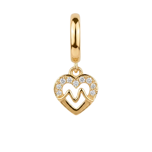 Christina Jewelry & Watches Beating Heart charm in gold-plated silver 6 mm