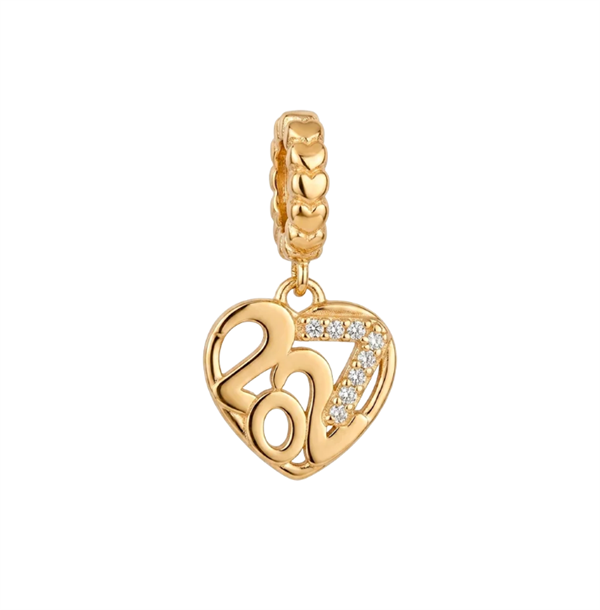 Christina Jewelry & Watches Year 2027 charm in gold-plated silver 6 mm