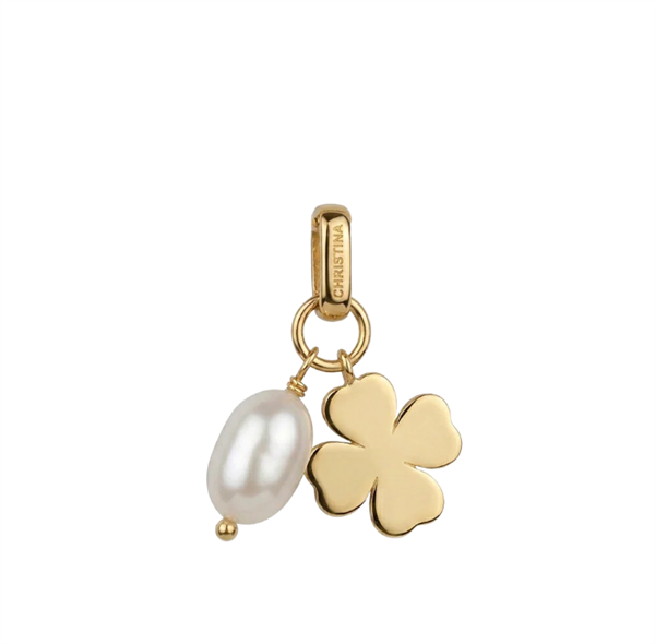 Christina Jewelry & Watches Clover and Pearl pendant in gold-plated silver
