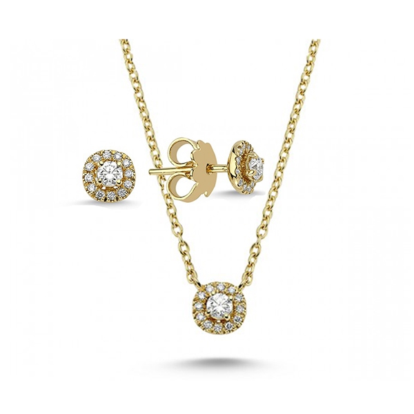 14 ct red gold jewellery set from the Sofia series with 3 x 0 08 ct diamonds 36 x 0 005 ct diamonds Wesselton SI
