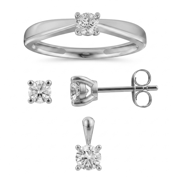 Siersbøl    set, with a total of 0,75 ct diamonds Top Wesselston VS2