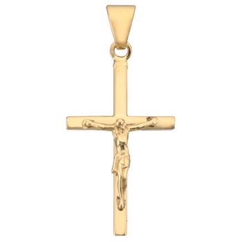 Stolpe cross with Jesus from BNH in polished 14 carat, Medium - 17 x 27 mm