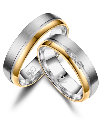 Marrya Titanium med forgyldning, weddingrings, TI-15-D+H