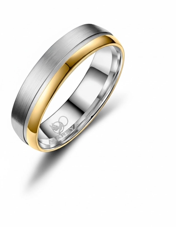 Marrya Titanium med forgyldning, weddingrings, TI-15-H