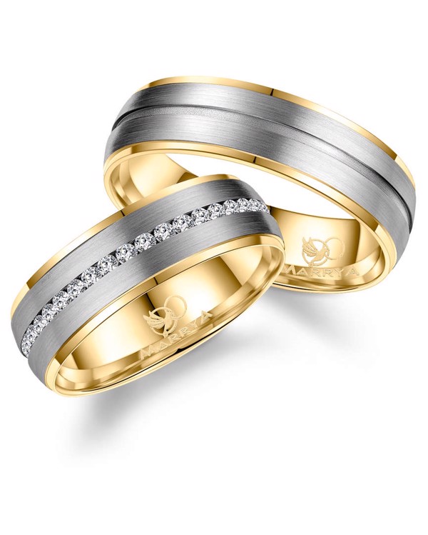 Marrya Titanium med forgyldning, weddingrings, TI-23-D+H