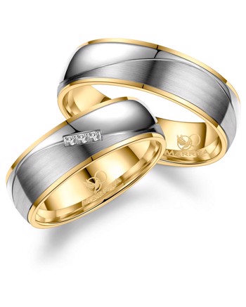 Marrya Titanium med forgyldning, weddingrings, TI-26-D+H