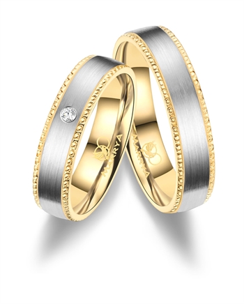 Marrya Titanium med goldplated, weddingrings, TI-50