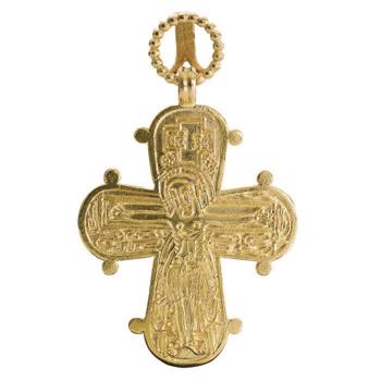 Dagmar Cross pendant from Lund Copenhagen in polished silver plated, back of the five -37 x 31 mm