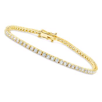 Tennis bracelet in 14 carat gold with 70 pcs 0,03 ct Wesselton SI