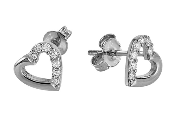 Aagaard Heartline silver stud earrings in sterling silver