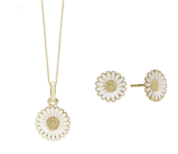 Aagaard Marguerit jewelry set in gold-plated silver