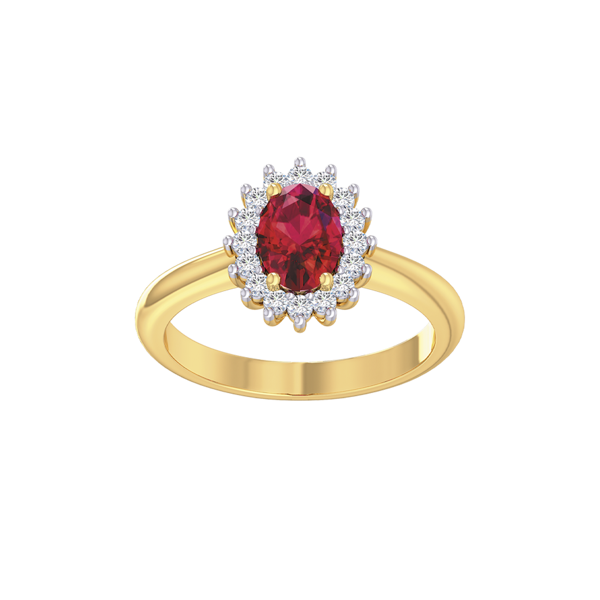 Ruby Cluster Ring from Støvring Design, 14 kt with 0,25 ct W/SI