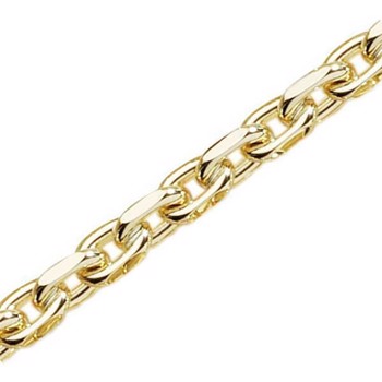 8 ct Anchor Facet Gold Bracelet, 21 cm and 1.3 mm (Thread 0.40)