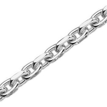 Anchor facet bracelet in solid 925 sterling silver, 21 cm and 4,5 mm
