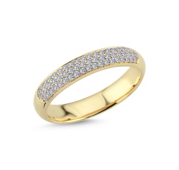 Nuran Beauté with pavé 14 carat ring with diamonds in red or white gold