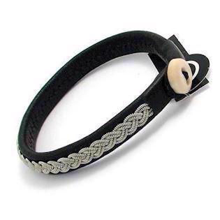BeChristensen Classic Black Handwoven Sami Bracelet, 22 cm