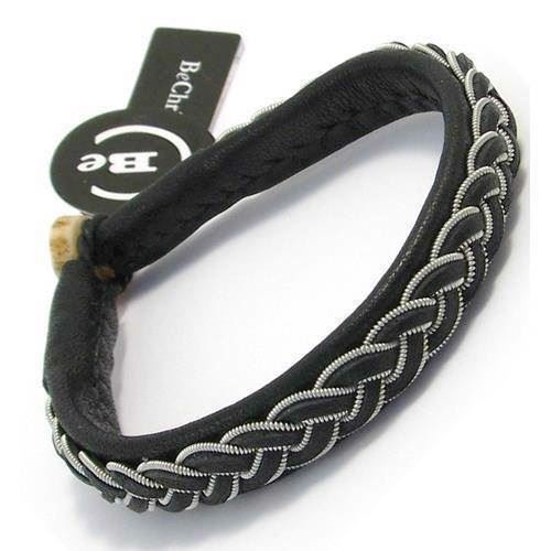 BeChristensen Boda black Handwoven Sami Bracelet, 18 cm
