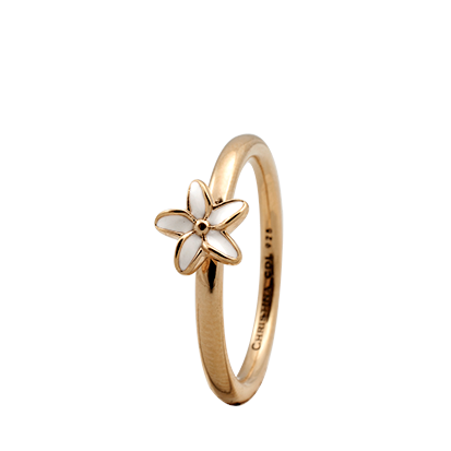 Christina Collect gold plated collector ring - Flower with enamel
