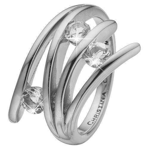 Christina Collect 925 sterling silver Balance Love with White Topaz in clasp setting, model 4.1.A-53
