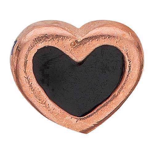 Christina Collect Rose Gold Plated 925 Sterling Silver Black Enamel Heart Small rose gold plated heart with black enamel, model 603-R4