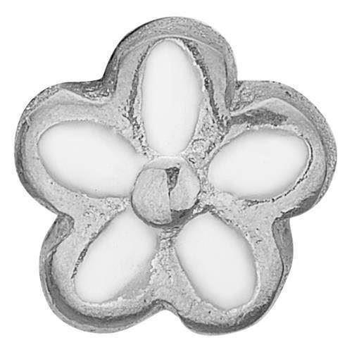 Christina Collect 925 Sterling Silver Flower Small silver flower with white enamel, model 603-S10