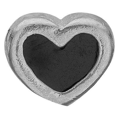 Christina Collect 925 Sterling Silver Black Enamel Heart Small silver heart with black enamel, model 603-S4