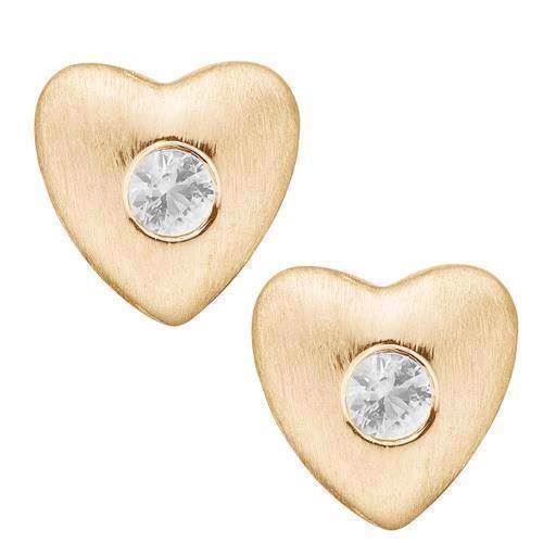 Christina Collect 925 sterling silver Secret topaz hearts gold plated small hearts with small white topaz, model 671-G13
