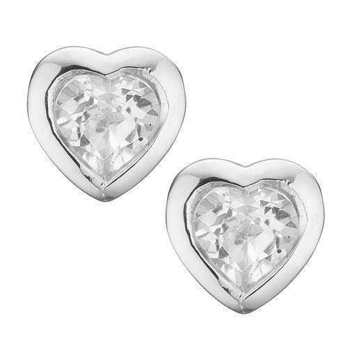 Christina Collect 925 sterling silver Topaz hearts small hearts with white topaz, model 671-S16