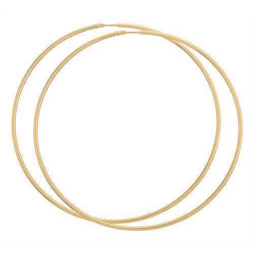 BNH Lady gold plated 925 Sterling silver Ear creoles, Ø 75 mm x 1,5 mm