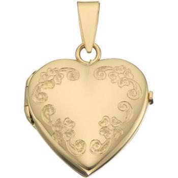 Heart locket with pattern, 16x19 mm in 8 carat for 2 x photo