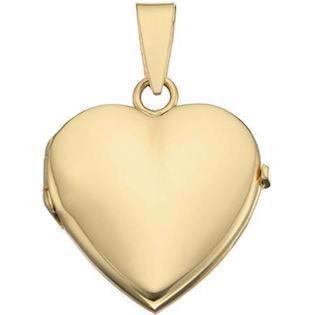 Shiny Heart locket, 16x19 mm in 8 carat for photo
