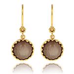 Gold plated earrings with true moonstone from Carré Gilded Marvel collection