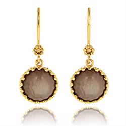 Gold plated earrings with true moonstone from Carré Gilded Marvel collection