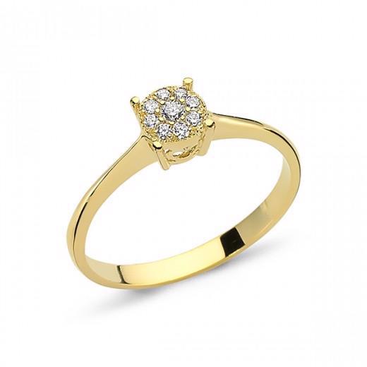 Coronet 14 carat gold ring with 0.11 carat brilliant