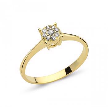 Coronet 14 carat gold ring with 0.16 carat brilliant