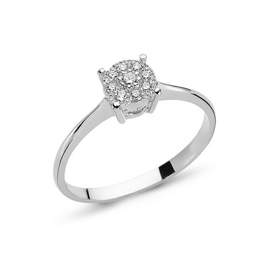 Coronet 14 carat white gold ring with 0.16 carat brilliant