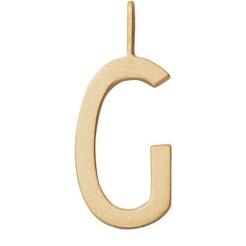 G - Beautiful Arne Jacobsen letter pendant in matt gold plated silver, 16 mm