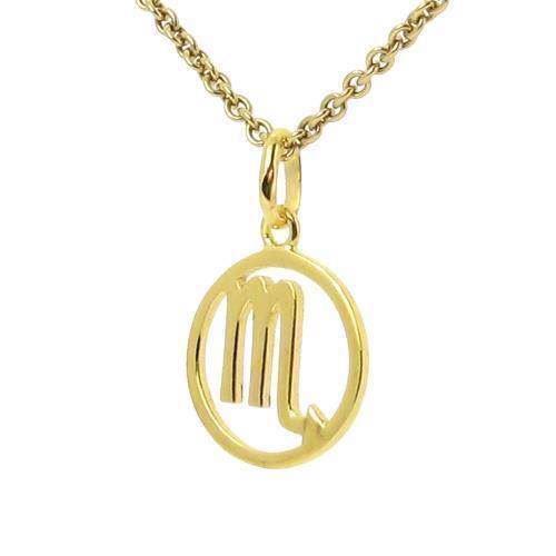 Star sign pendant in gold-plated sterling silver - Scorpio (October 24 - November 22)