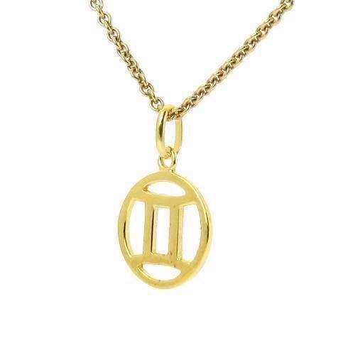 Star sign pendant in gold-plated sterling silver - Gemini (May 22 - June 21)